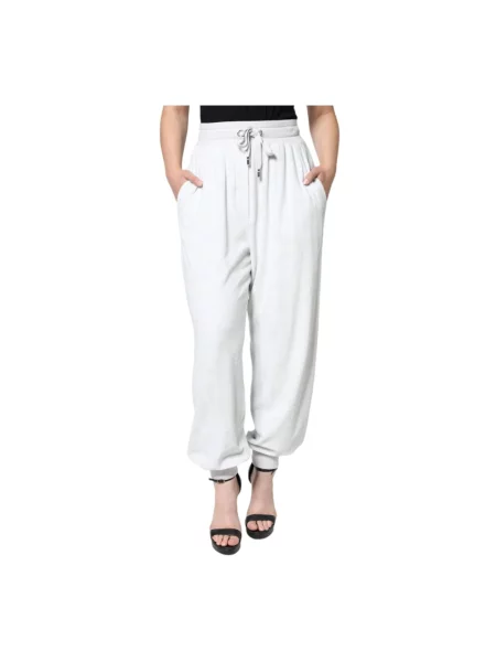 Joggery Dolce And Gabbana wiązane białe