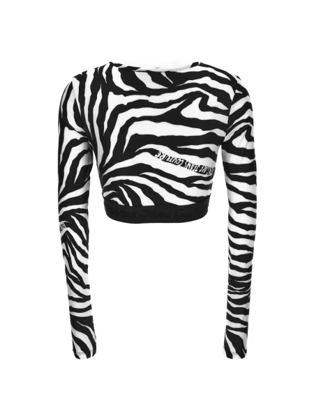 Długi top Versace Jeans Couture z długim rękawem czarny