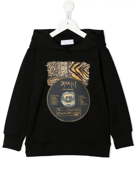 Bluza z kapturem dziecięca Roberto Cavalli czarna
