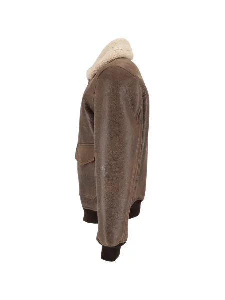 Gulerat geanta de piele Schott maro
