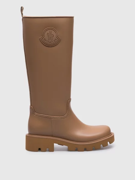 Чоботи Kickstream з фактурним логотипом Moncler коричневі
