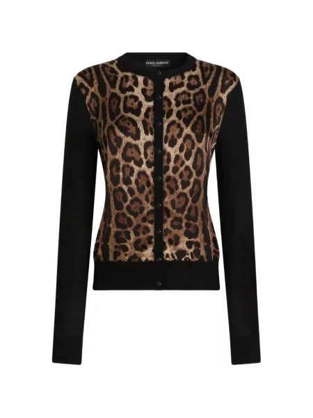 Cardigan Dolce & Gabbana de lână cu imagine negru