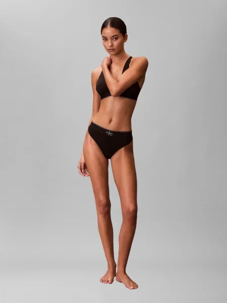 Calvin Klein Stringi Kobiety jednolity S czarny