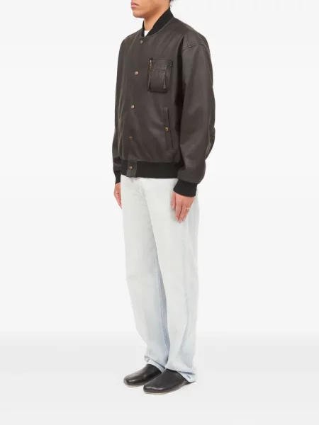 Kožená bunda Mm6 Maison Margiela černá