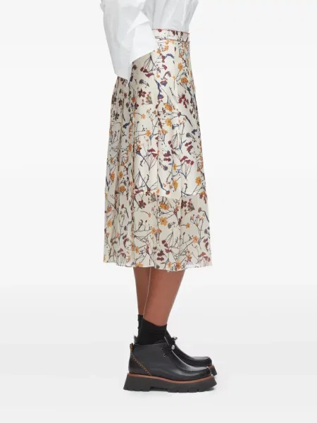 Fusta plisata 3.1 Phillip Lim cu model floral cu imagine plisată