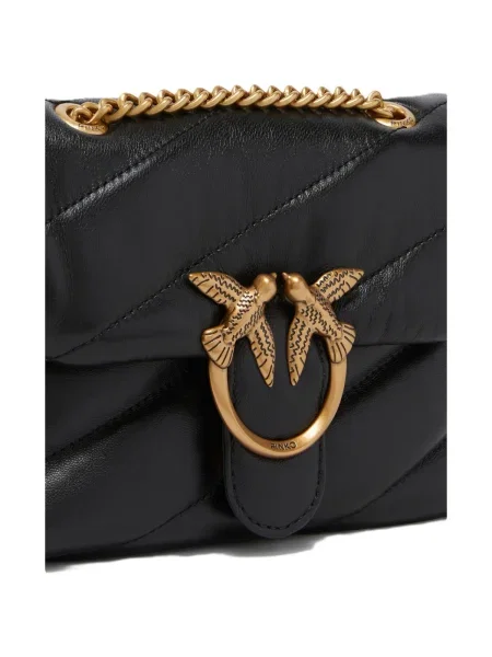 Pinko crossbody kabelka dámska kožená čierna