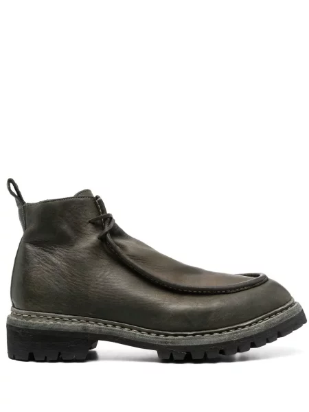Botine Guidi cu șireturi din piele verde