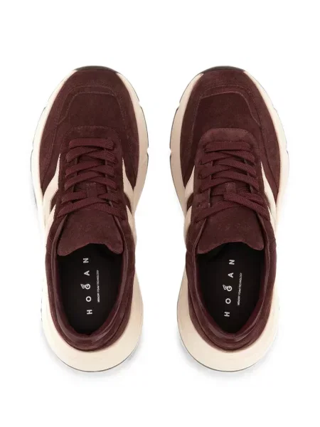 Sneakerși Hogan din piele de căprioară roșu