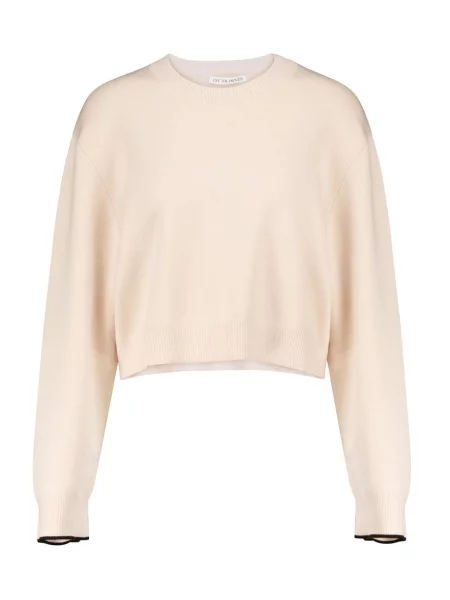 Cropp pulover Live The Process tricotate alb