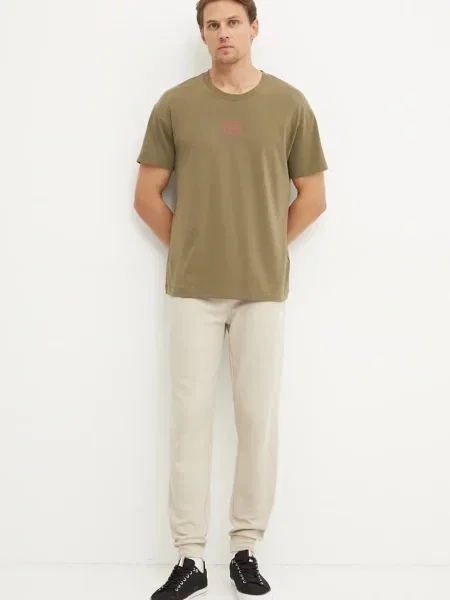 HUGO loungewear kratka majica z bombažem Laze T-Shirt zelena