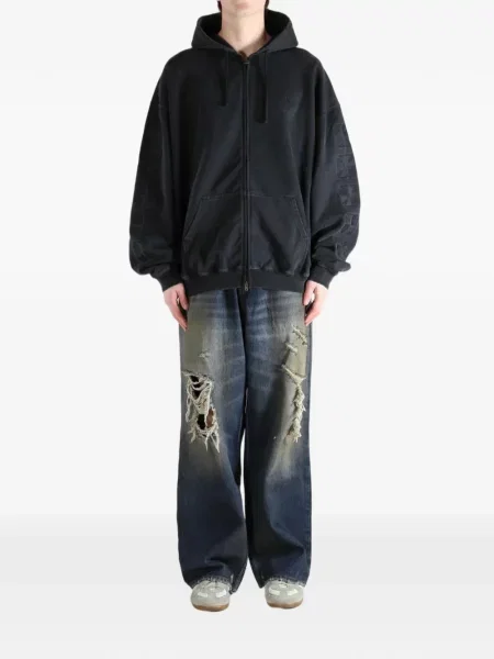 Hanorac cu glugă Vetements cu glugă negru