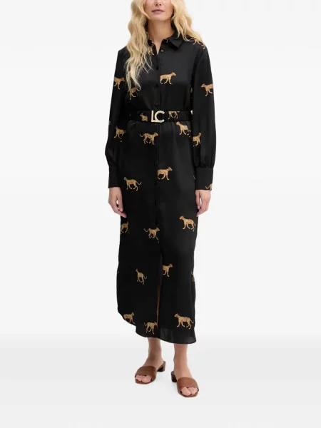 Rochie tip cămașă Lola_casademunt cu imagine negru