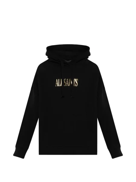 Hanorac cu glugă Allsaints cu imagine negru