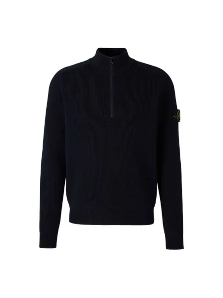 Dzianinowy kardigan Stone Island z kamieniami niebieski