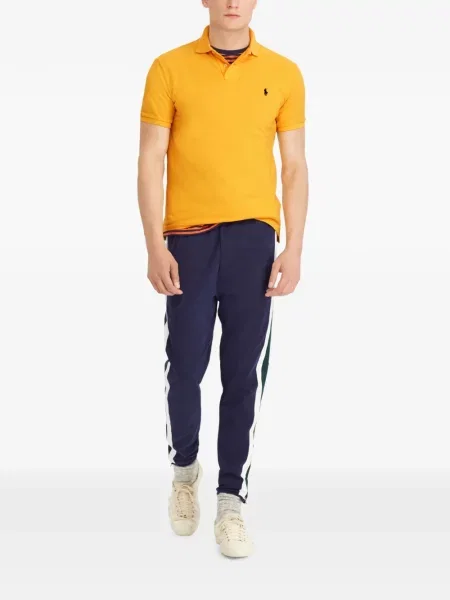 Fleece polo Polo Ralph Lauren με κέντημα με λαιμόκοψη v κόκκινο