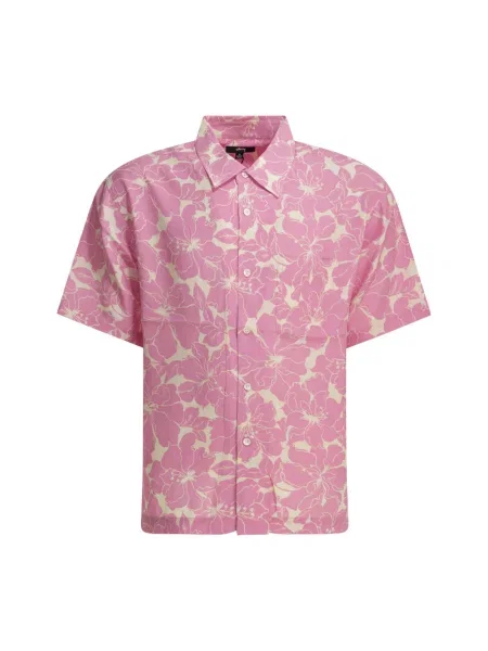 Koszula Stussy w kwiatki różowa