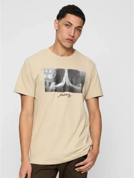 Тениска Mister Tee бежово