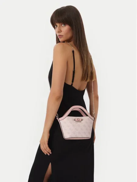 Geantă Guess Lindsey Mini deschis roz