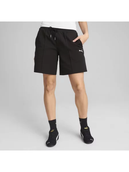 Puma szorty gładkie high waist czarny