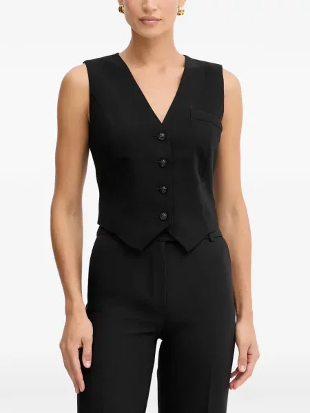 Vestă Guess cu decolteu în V negru
