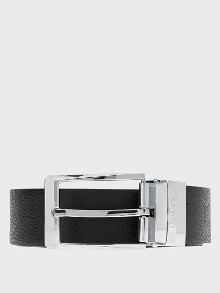Шкіряний ремінь Guess чорний