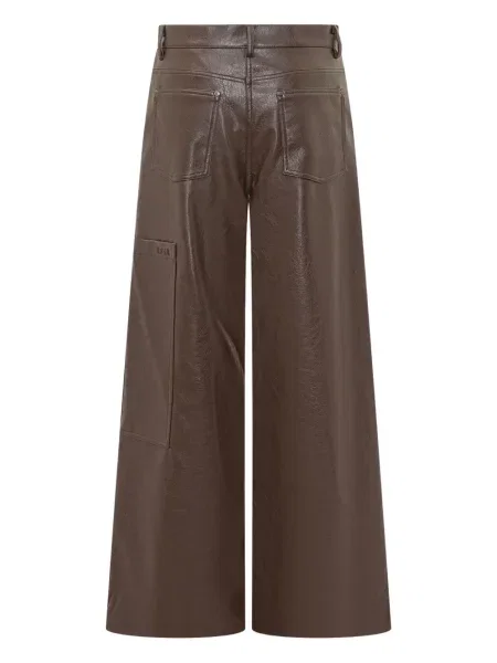 Pantaloni Msgm din piele maro