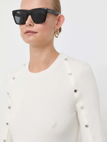 Pulover s primesjo volne BOSS bež