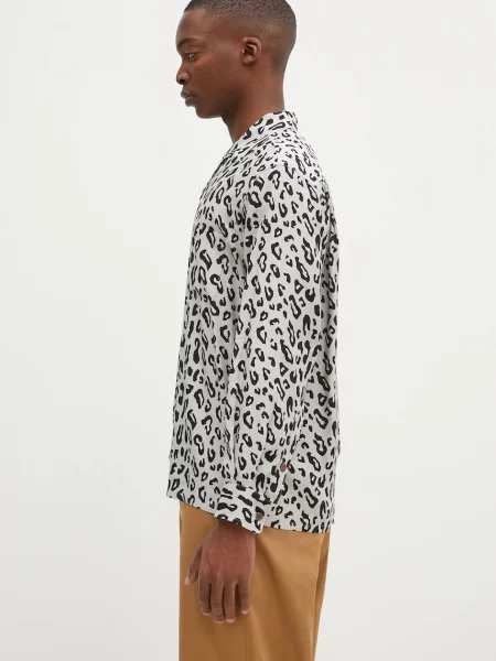 Сорочка Wacko Maria Hawaiian Shirt L/S regular класичний комір сірий