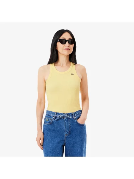 Lacoste топ Slim Fit жовтий