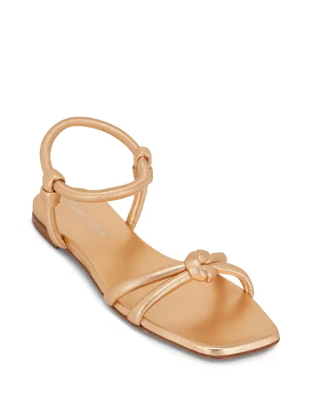 Sandale Gianvito Rossi din piele fără toc auriu