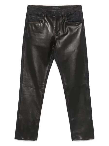 Kožené džíny Prada Pre-owned modré