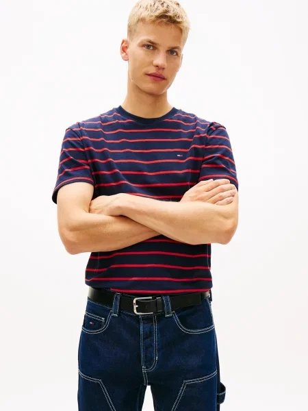 Tommy Jeans Tričko námornícka modrá červená
