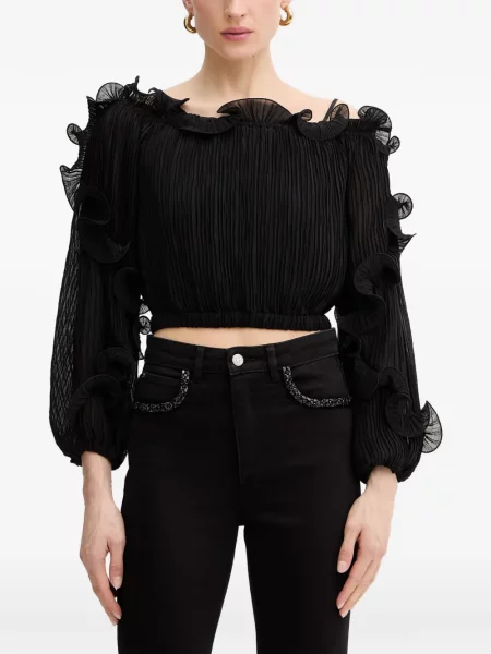 Bluză Guess din șifon negru