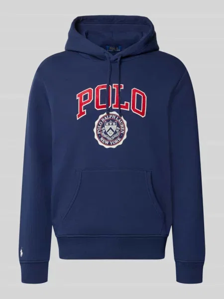 Bluza z kapturem o kroju relaxed fit z mieszanki bawełny Polo Ralph Lauren niebieska