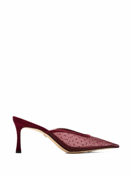 Papuci tip mules Sam Edelman cu buline plasă roșu