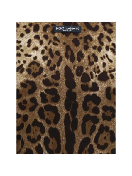 Krótka koszulka Dolce And Gabbana w panterkę brązowa