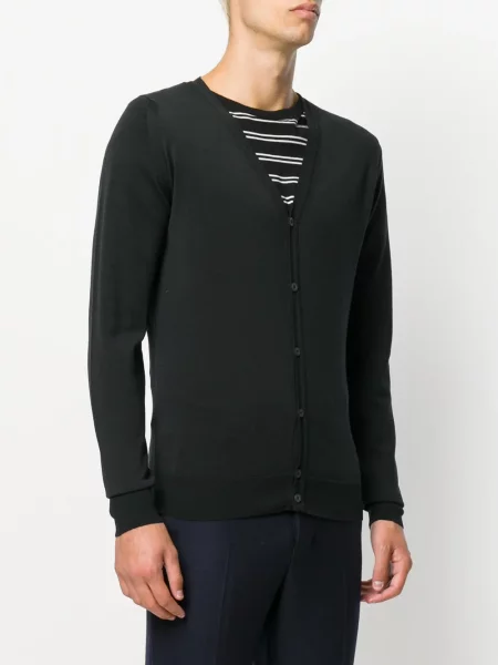 Cardigan John Smedley cu decolteu în V negru