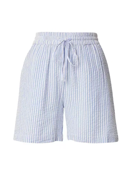 PIECES Pantaloni SALLY albastru deschis alb
