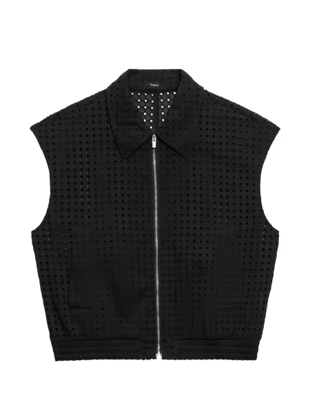 Vestă Theory cu broderie negru