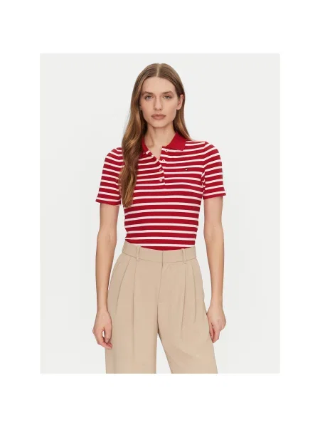 Tommy Hilfiger Polo marškinėliai Slim Fit raudona