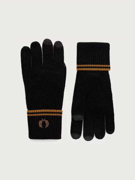 Fred Perry γάντια με μαλλί μαύρο