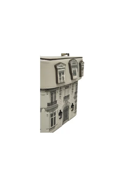 Karl Lagerfeld Ručna torbica Essentials Maison / svijetlosiva / crna bež
