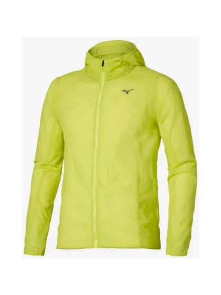 Kurtka z kapturem Mizuno Tech Light żółto‑limonkowa S żółta