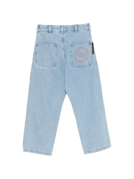 Jeansy straight leg dziecięce Stella Mccartney niebieskie