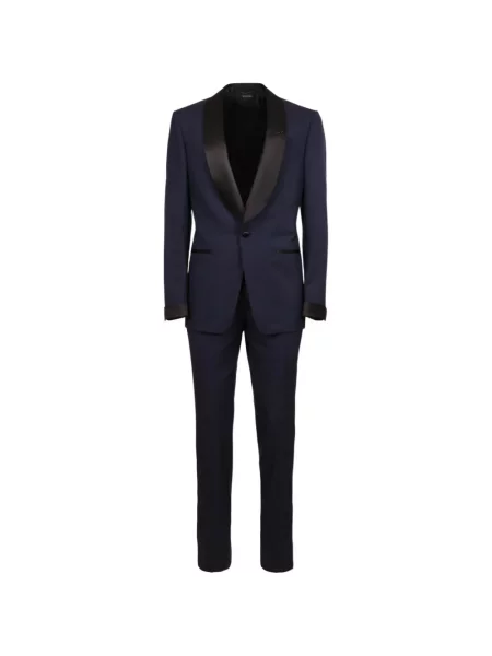 Costum Tom Ford cu rever albastru