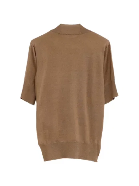 Tricou Jil Sander cu decolteu rotund maro