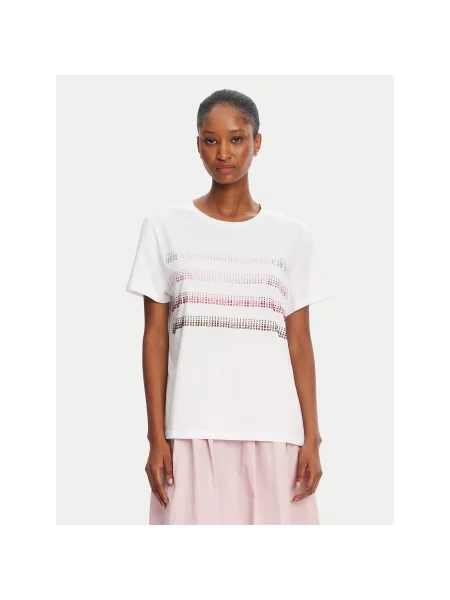 Marella T-Shirt Foglia Regular Fit λευκό