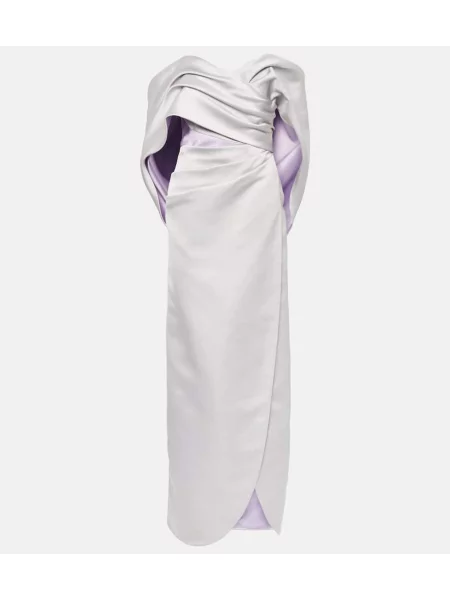 Rochie Carolina Herrera din satin drapată violet