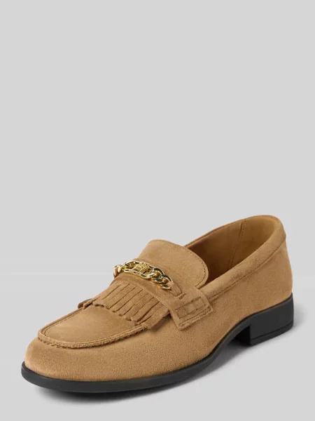 Kapcie z zamszu Tommy Hilfiger beżowe