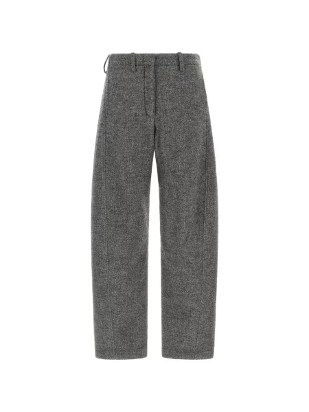 Pantaloni Magda Butrym cu model herringbone gri